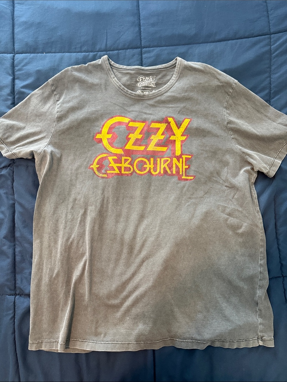Ozzy Osbourne Logo Short Sleeve Tee - Gray with Yellow/Red Print